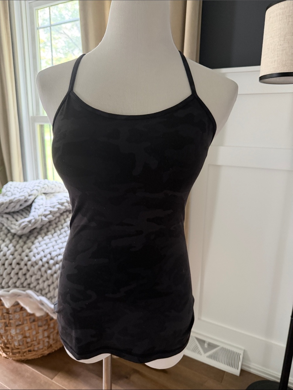 lululemon athletica Black Camo Slim-Strap Camisole size 4 💋